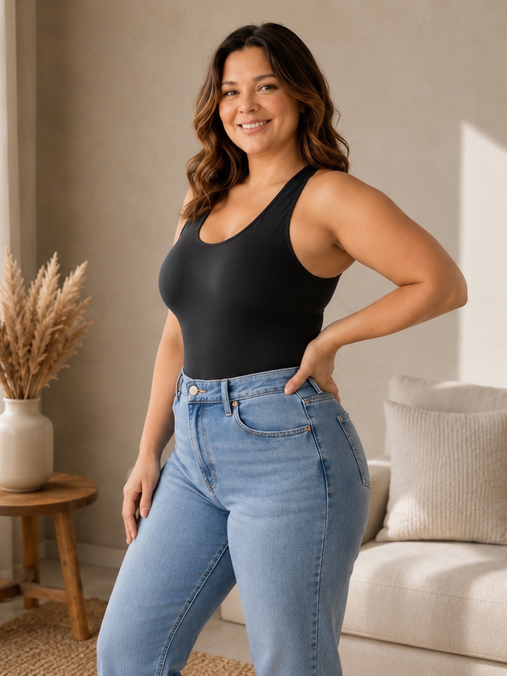 MA Black Sculpting Racerback Bodysuit XL Black Shapewear Stretch